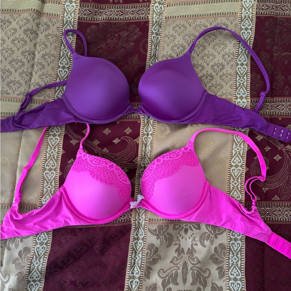 Donated - Body by Victoria's Secret Purple and Pink 2 Underwire Push-Up Bras